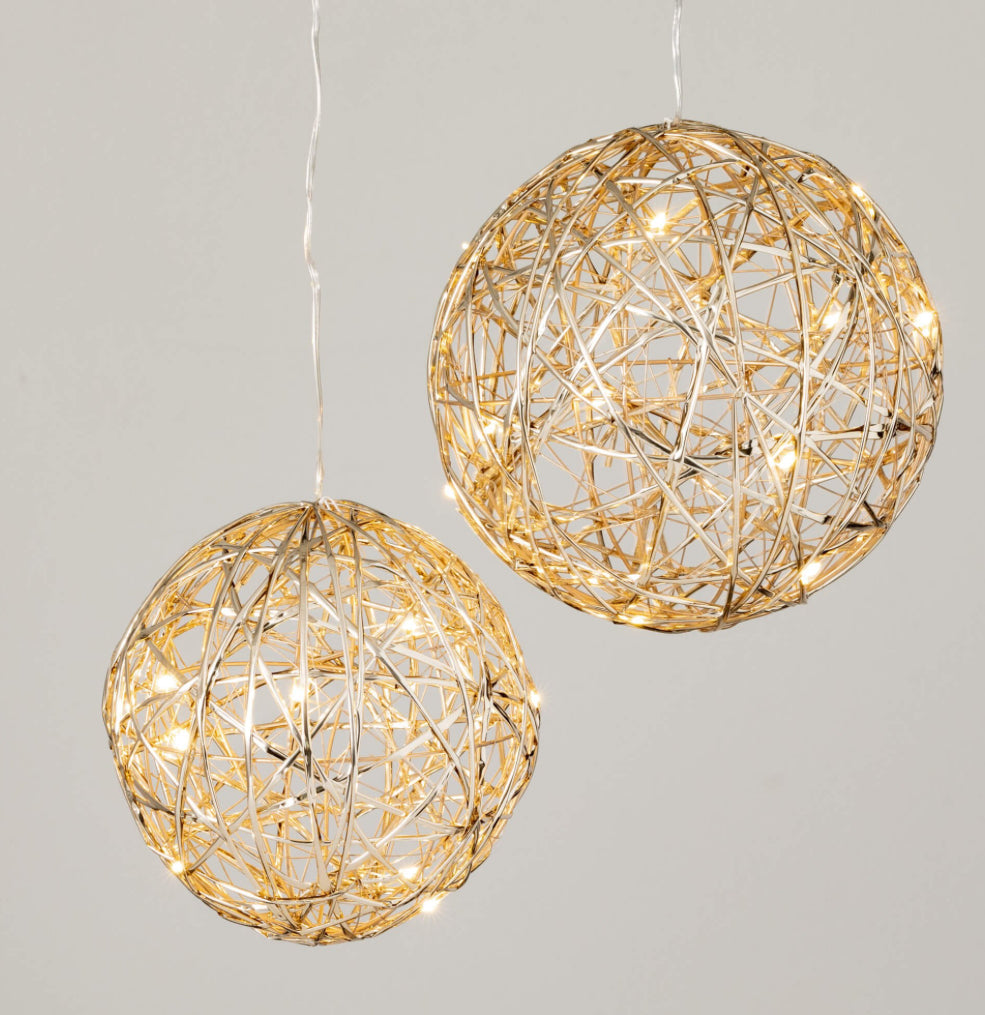 Lighted Gold Orb-Lg