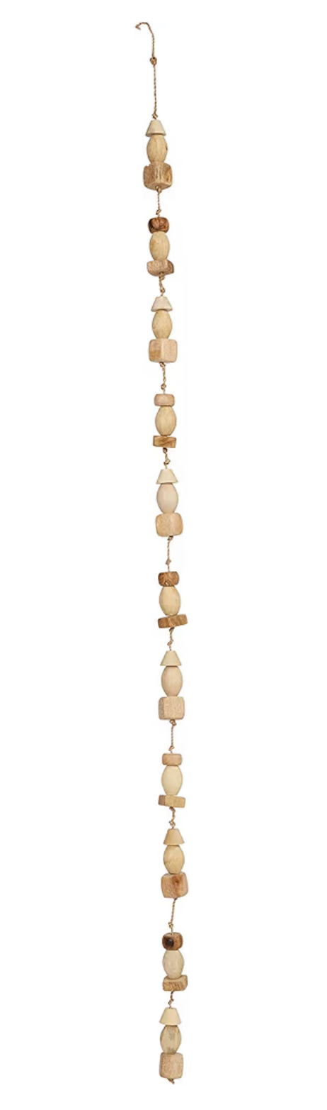 72”L Mango Wood Assorted Bead Garland