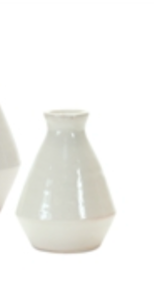 7” White Terra Cotta Vase