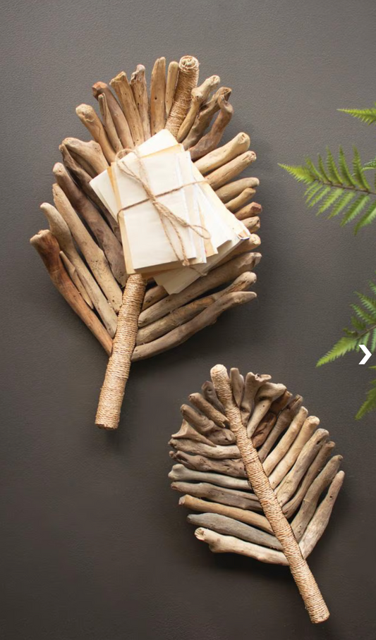 Driftwood Leaf Trays w/Abaca Detail