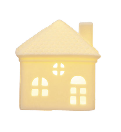 Stoneware Bisque House w/LED Light