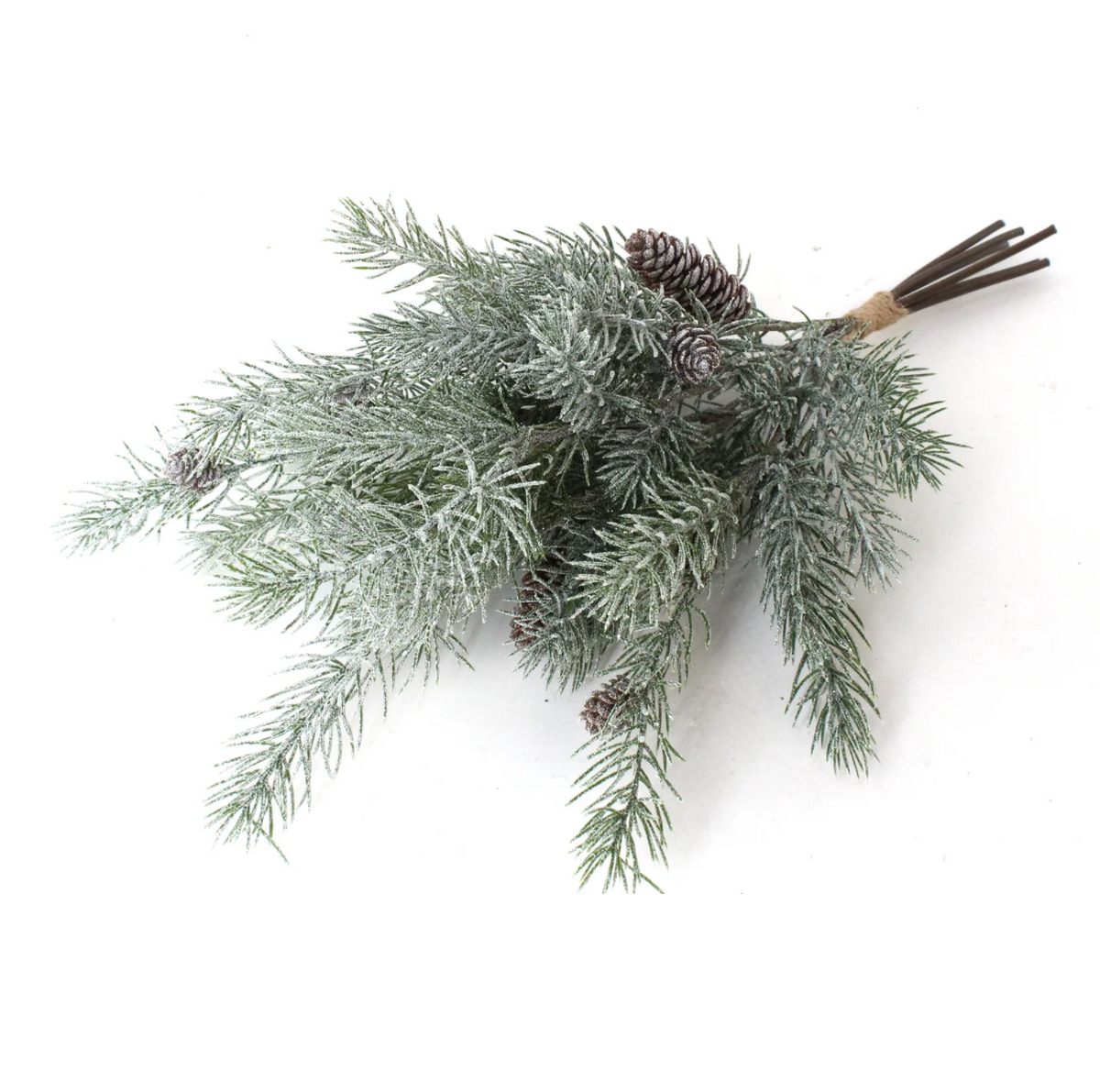 19” Frosted Pine w/Pinecone Pick Bundle