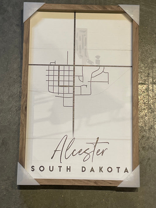 Alcester,SD Coordinates Map