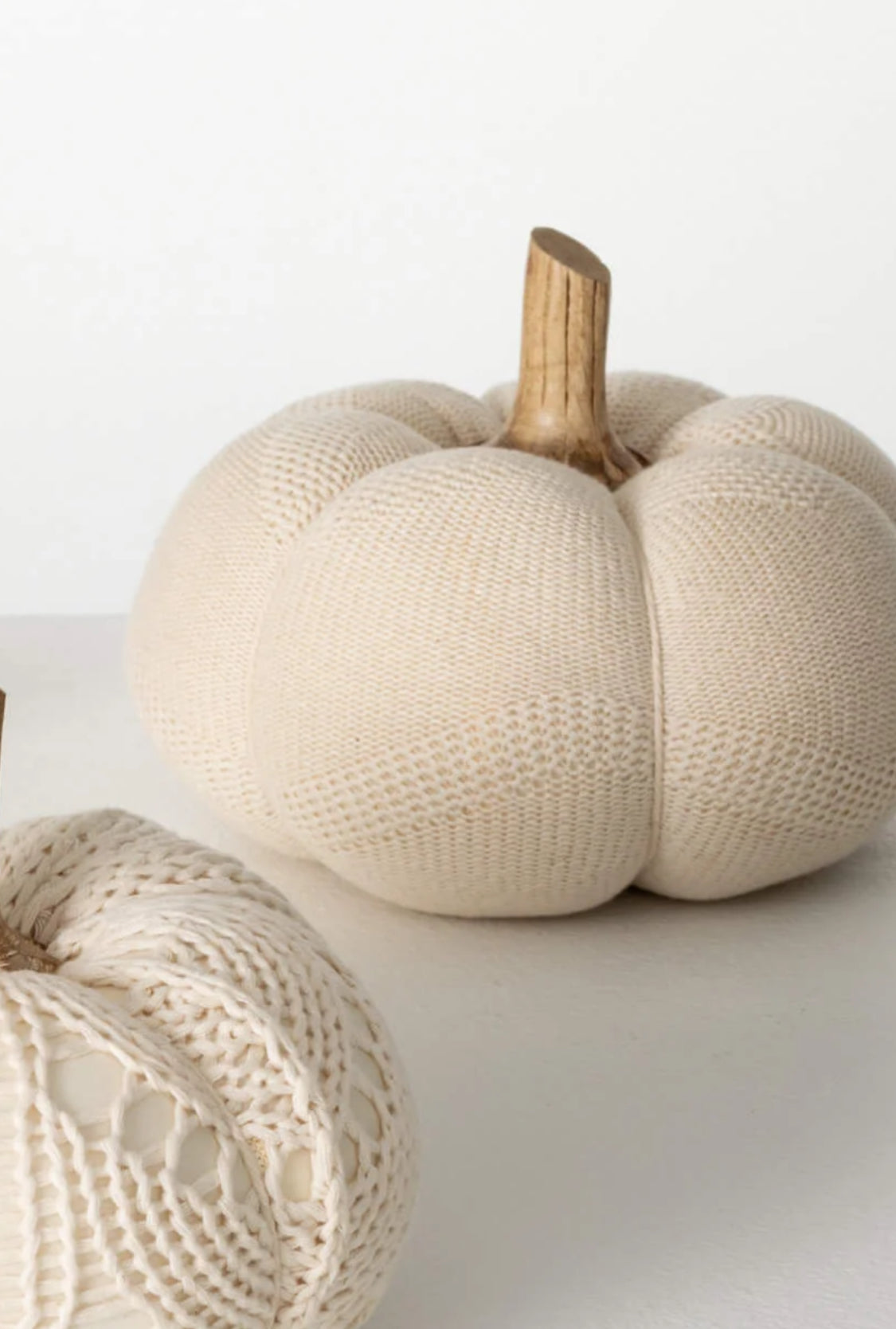 6.25” Boho Cream Plush Pumpkin