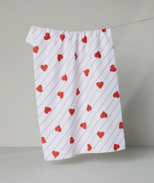Stitched Heart Tea Towel