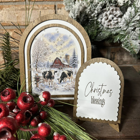 Christmas Blessings Winter Cows | Coordinating Set