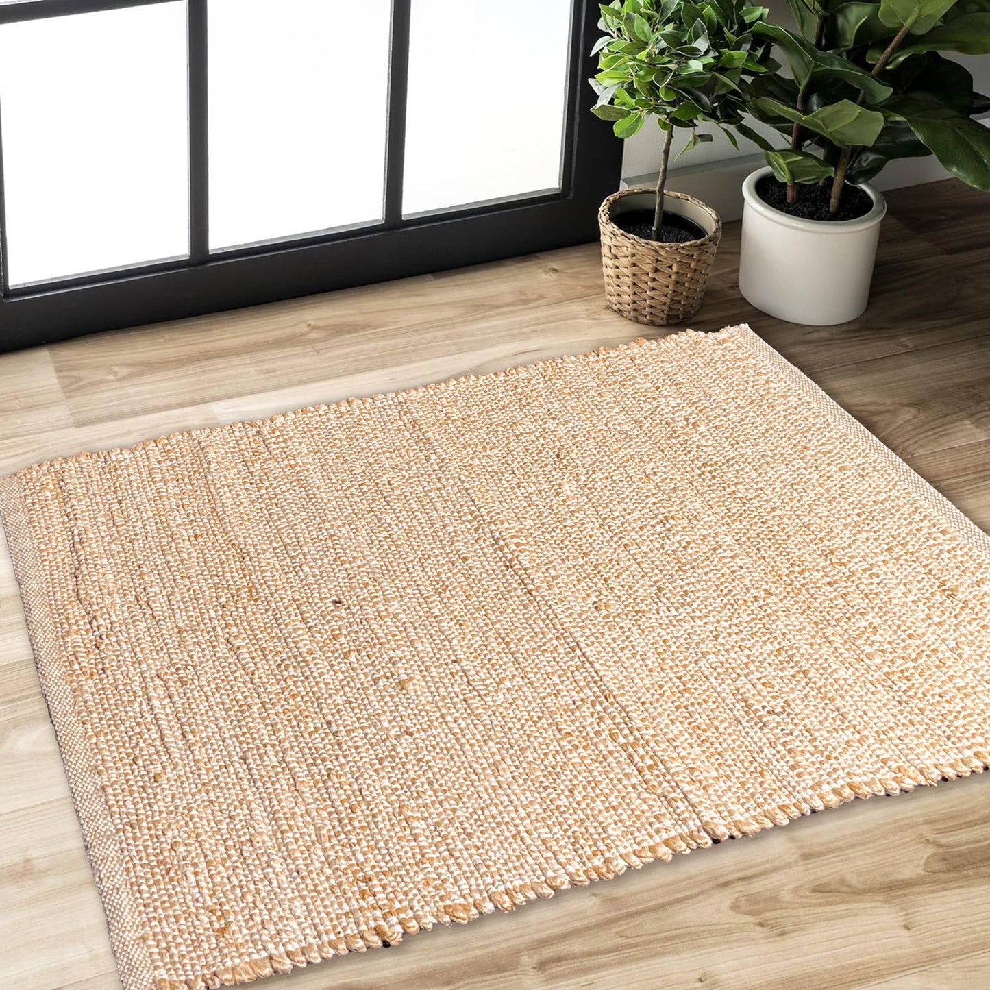 Jute Chindi Rug-Natural Jute-2'x3'.