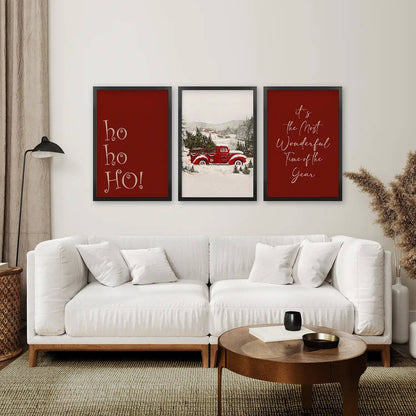 8”x10” Winter Holiday Decoration Art- Set/3-No Frame