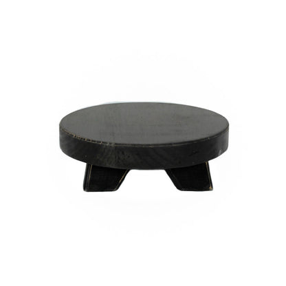 Wood Riser (ROUND MINI) 6x6x2" home decor, black - 11024