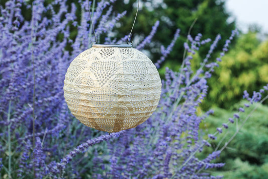 Stella Globe 8" Solar Lantern - Pearl