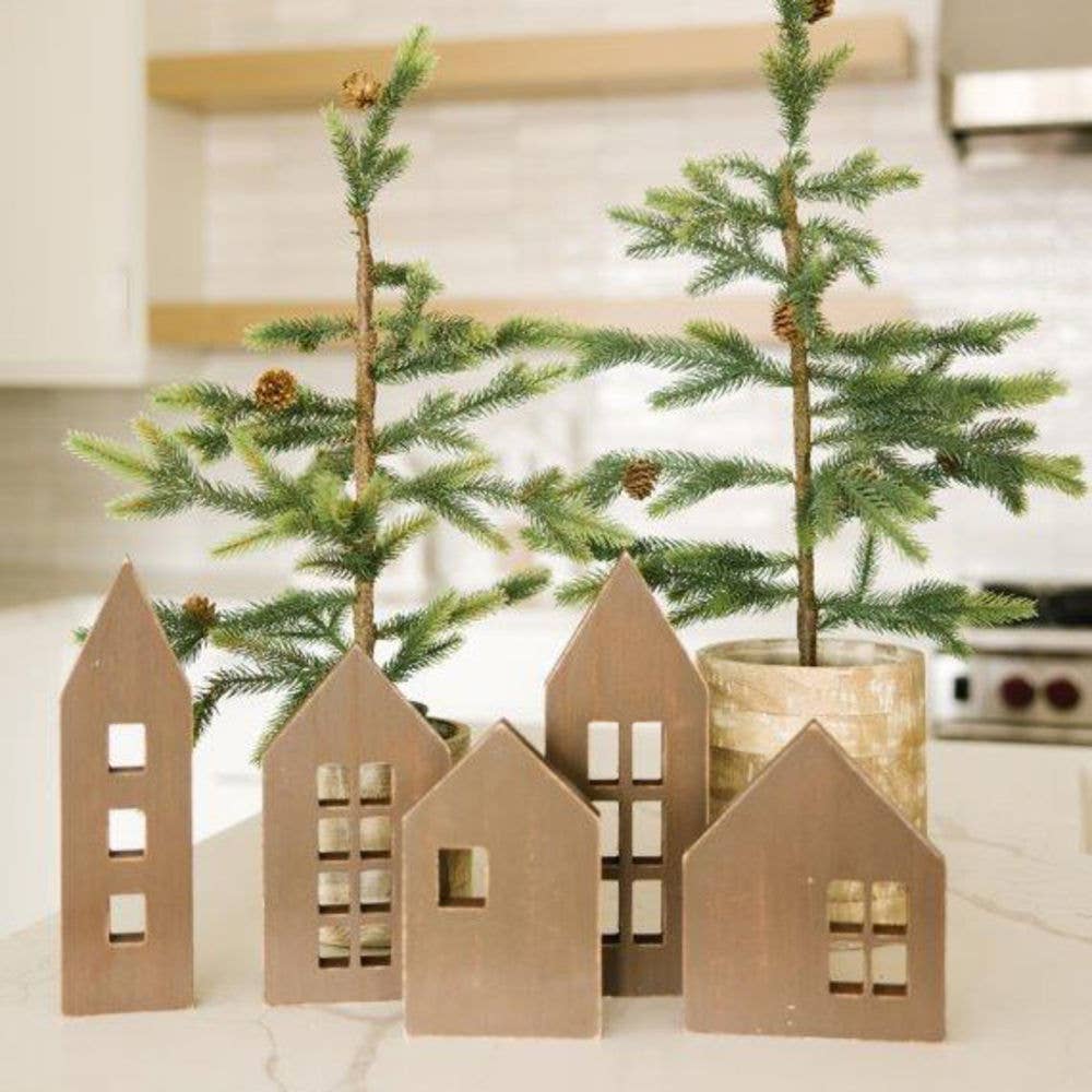 Wood Cutout Houses