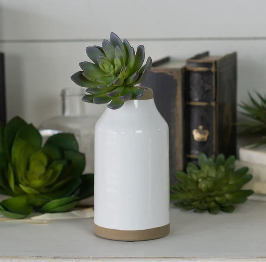 Ceramic White/Natural Vase