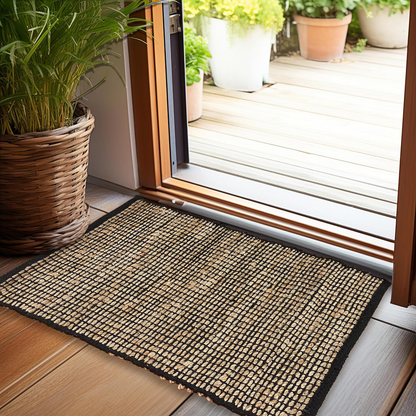 Monterey Jute/Cotton Rug-Natural Jute/Black-2'x3'
