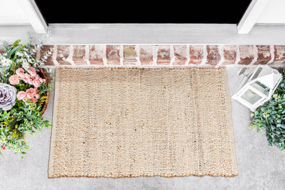 Jute Chindi Rug-Natural Jute-2'x3'.