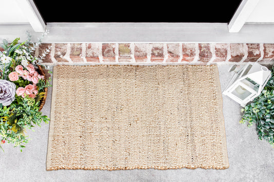 Jute Chindi Rug-Natural Jute-2'x3'.
