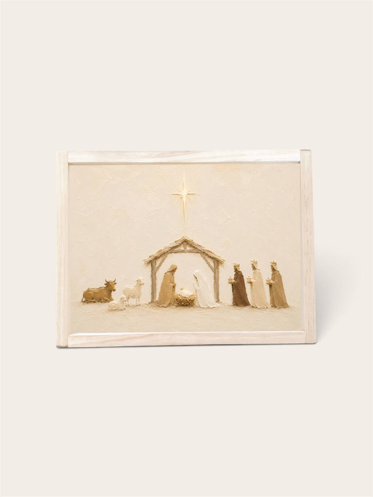 12” x 8” Neutral Nativity Landscape | Christmas 2026 Wall Art