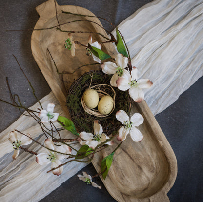 11” White Dogwood Bird Nest