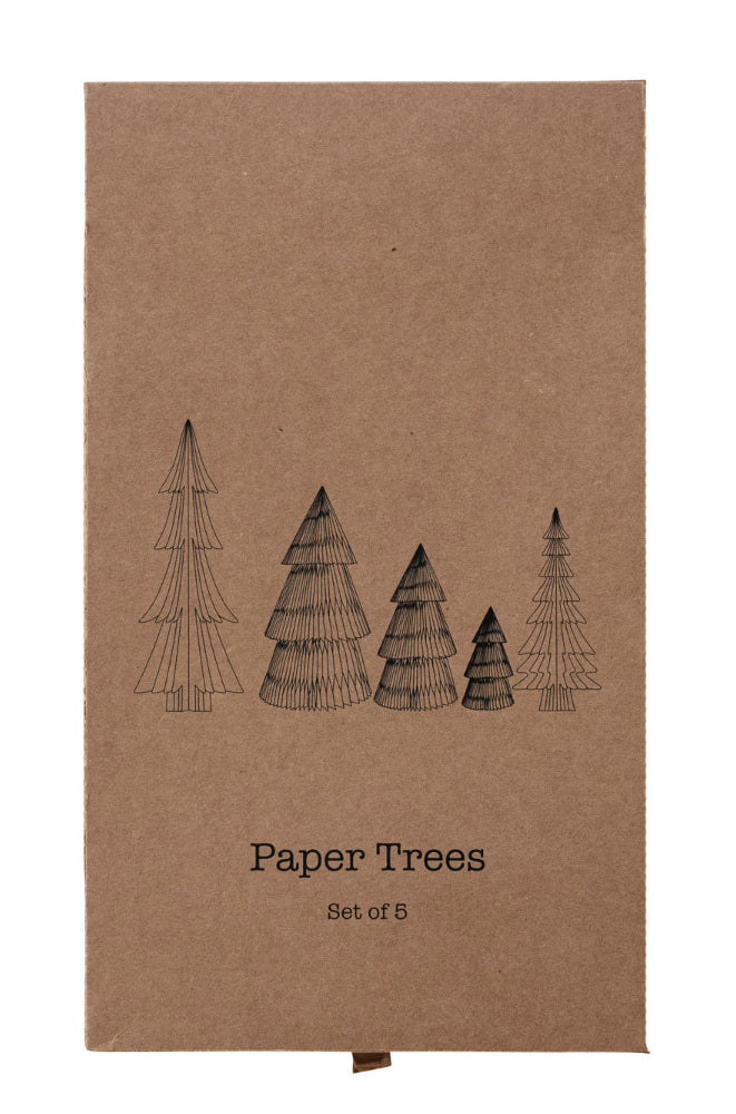 Paper Folding Honeycomb Trees-cream set/5