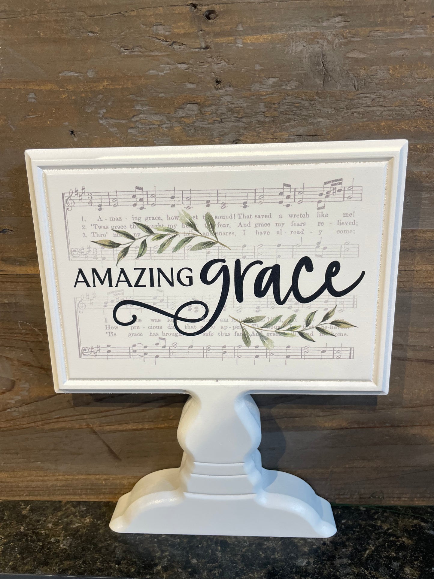 “Amazing Grace” Wood Pedestal Sign