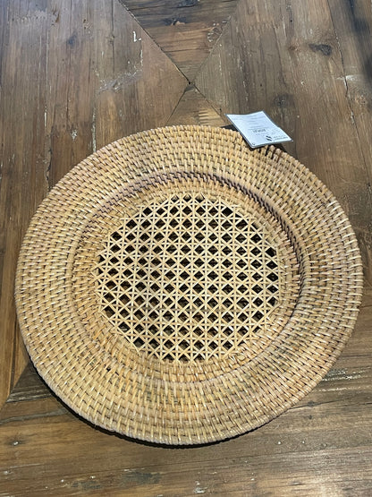 13” Natural Rattan Tray