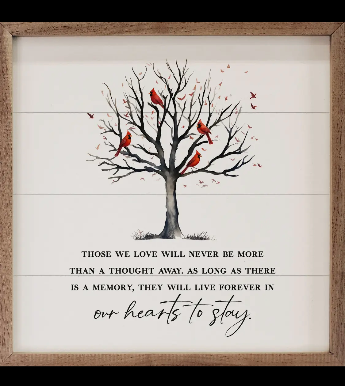 4” x 4” Our Hearts To Stay Cardinal Tree Print