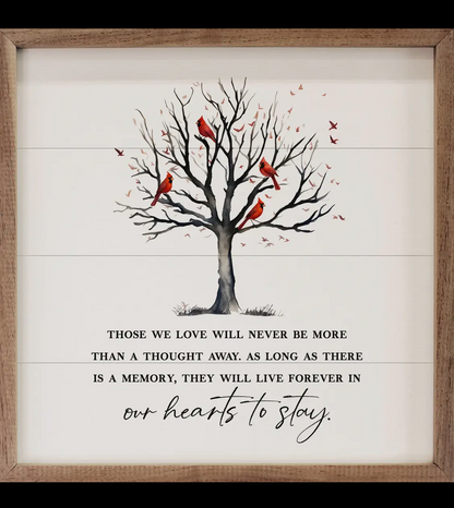 4” x 4” Our Hearts To Stay Cardinal Tree Print