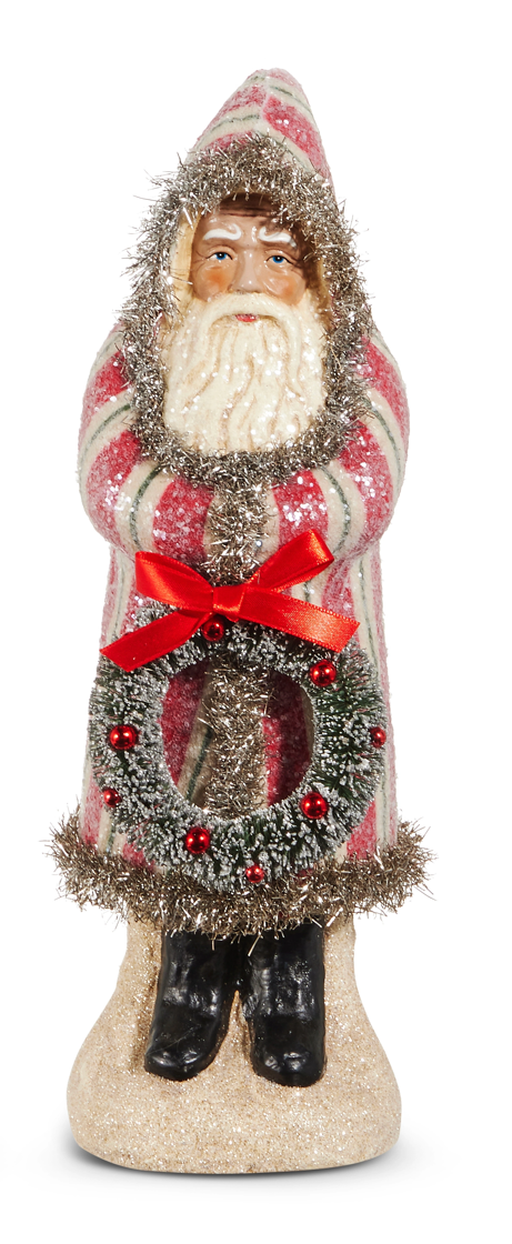 12” Yuletide Stripes Old World Santa