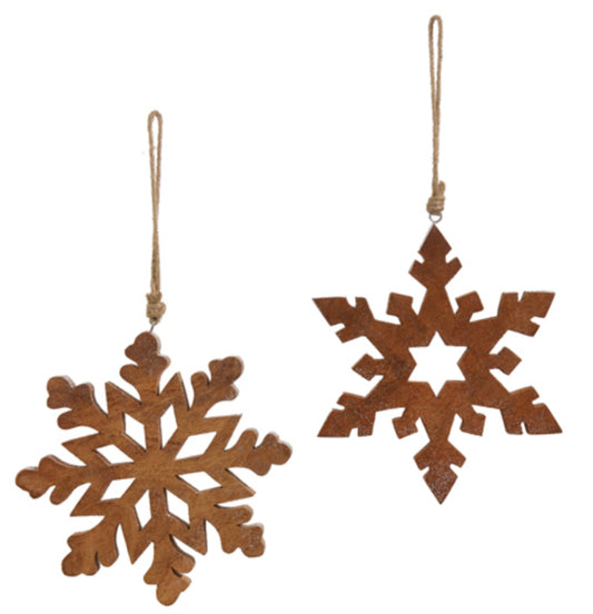 8” Wood Snowflake Ornament