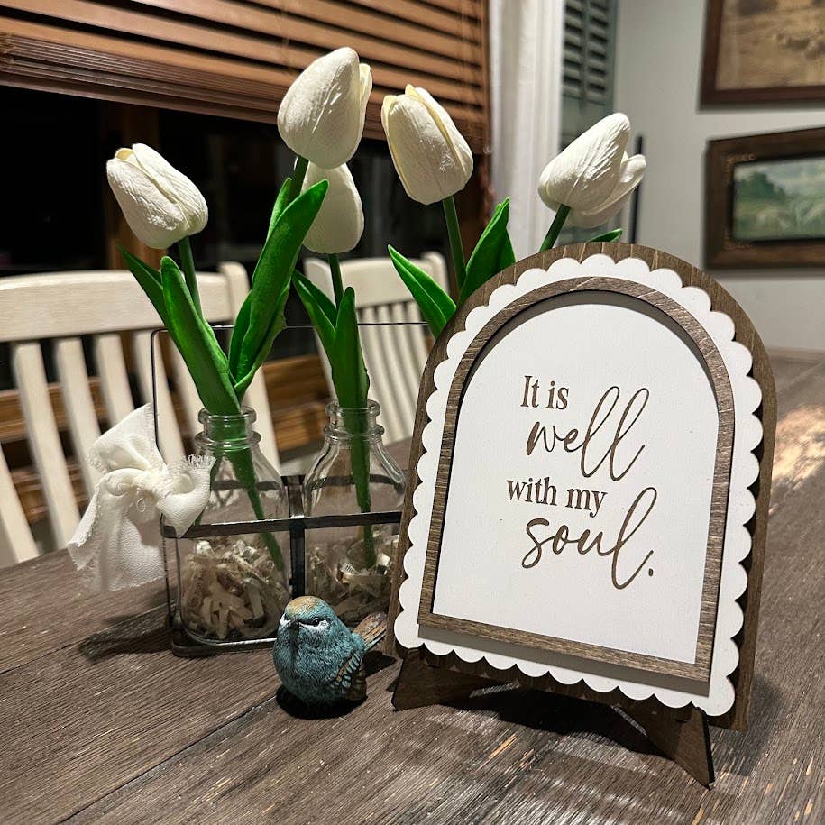 It Is Well With My Soul | Scalloped Arch Sign