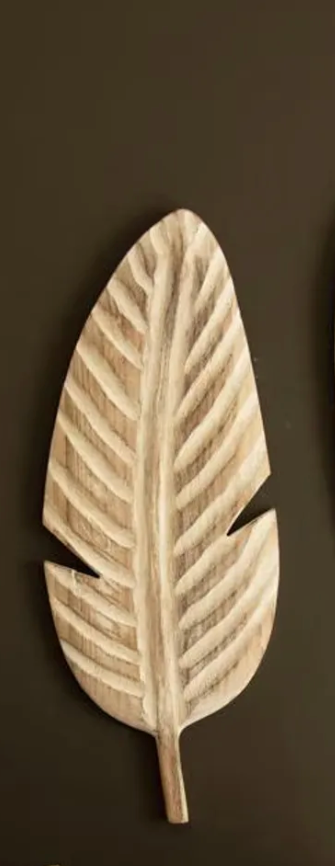 Hand-Carved Paulownia Wood Leaves