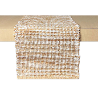 OMBRE TABLE RUNNER, NATURAL JUTE-IVORY, 13''x48''.