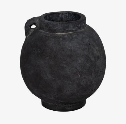7”Ceramic Abstract Round Bulbous Handle Jug
