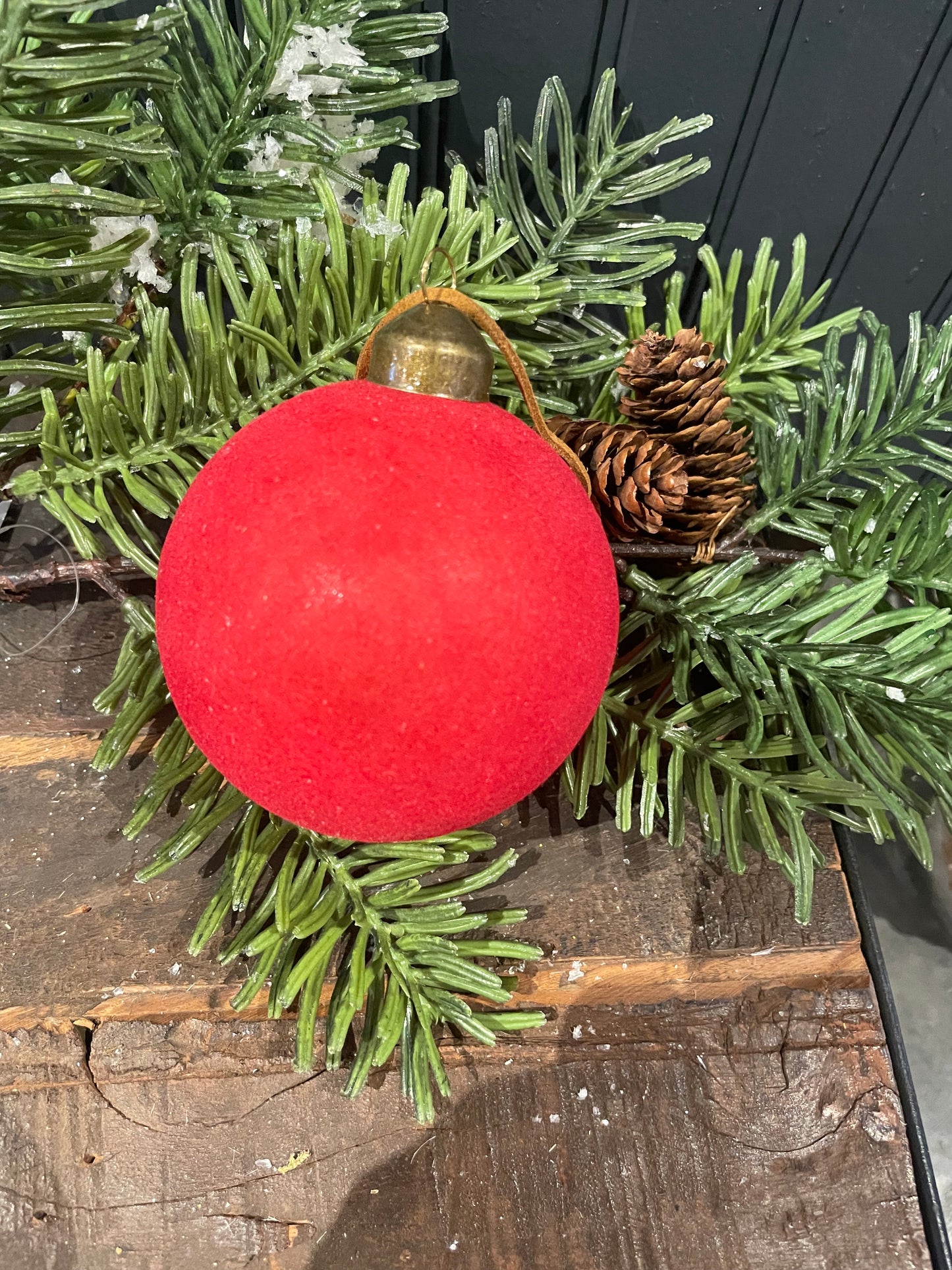 3” Red Velvet Ball Ornament