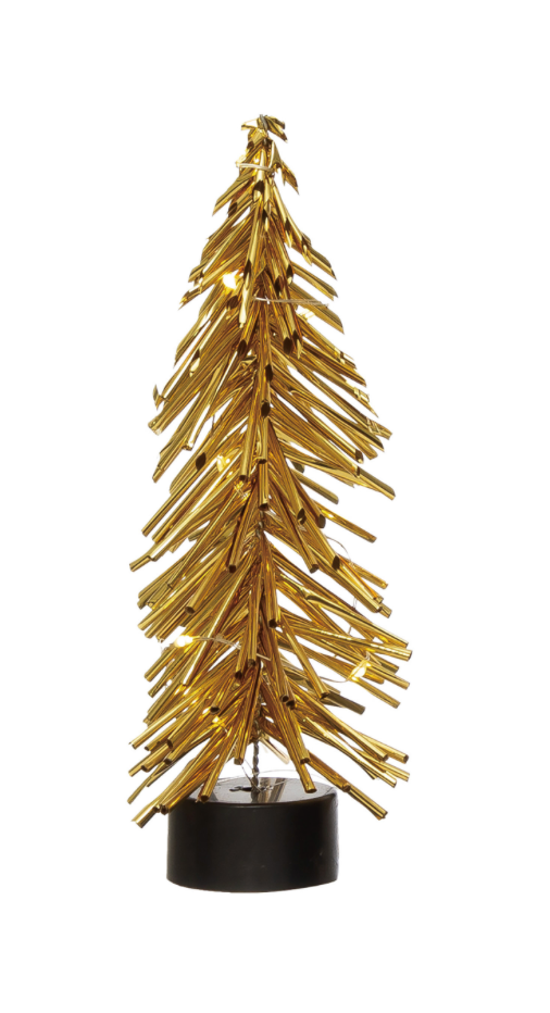 Gold Plastic Tree w/8 LED Lights