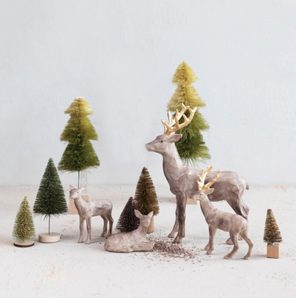 5-3/4”H Resin Standing Deer w/Gold Accents