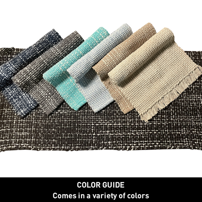 WAFFLE RUG, BLACK/WHITE, 21'' x 34''.