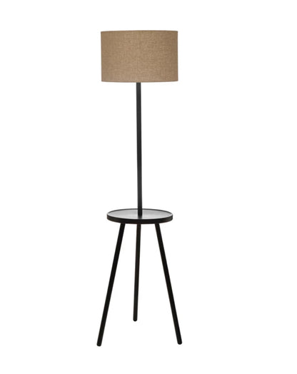 Rubberwood Table Lamp w/ Linen Shade