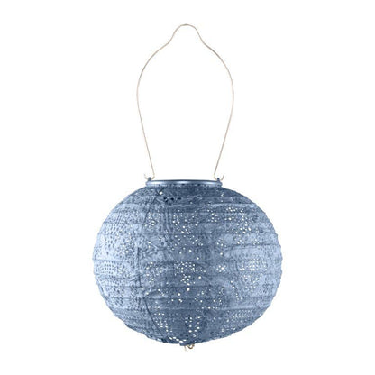 Stella Globe 8" Solar Lantern - Metallic Blue