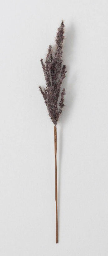 Faux Dried Dark Gray Plume stem