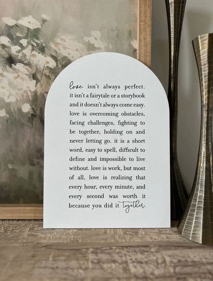 16”x23” Love Isn’t Always Wood Arch