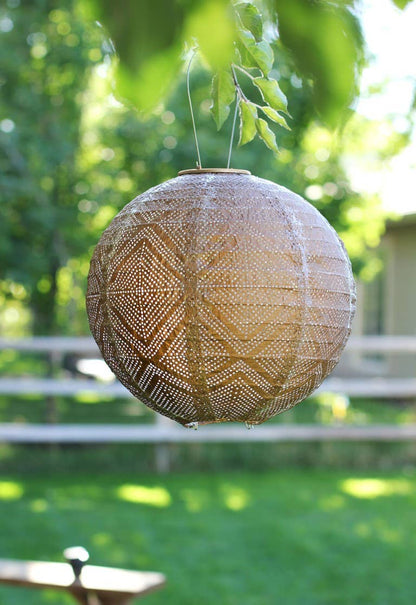 Stella Market 12" Globe Solar Lantern - Bronze