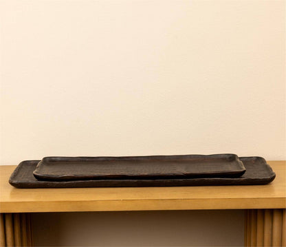 Artisanal Dark Wood Tray