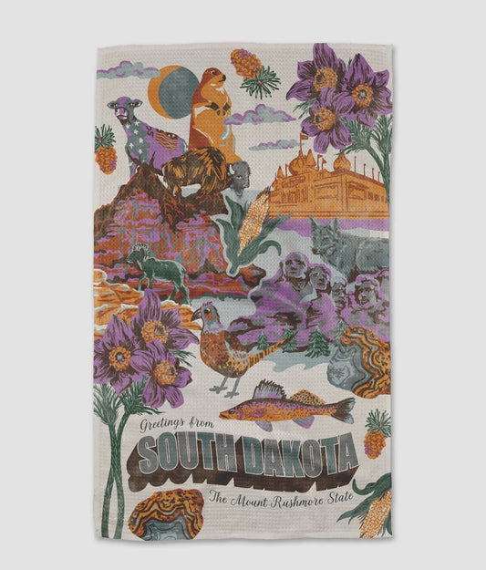 Greetings From South Dakota Tea Towel
