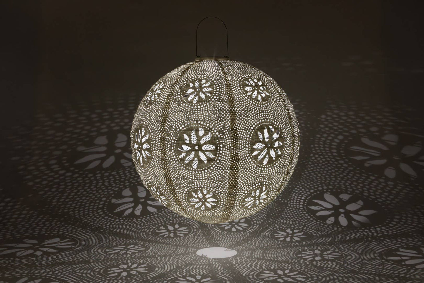 *NEW* Stella Luxe 18" Globe Boho Battery Lantern - Pearl