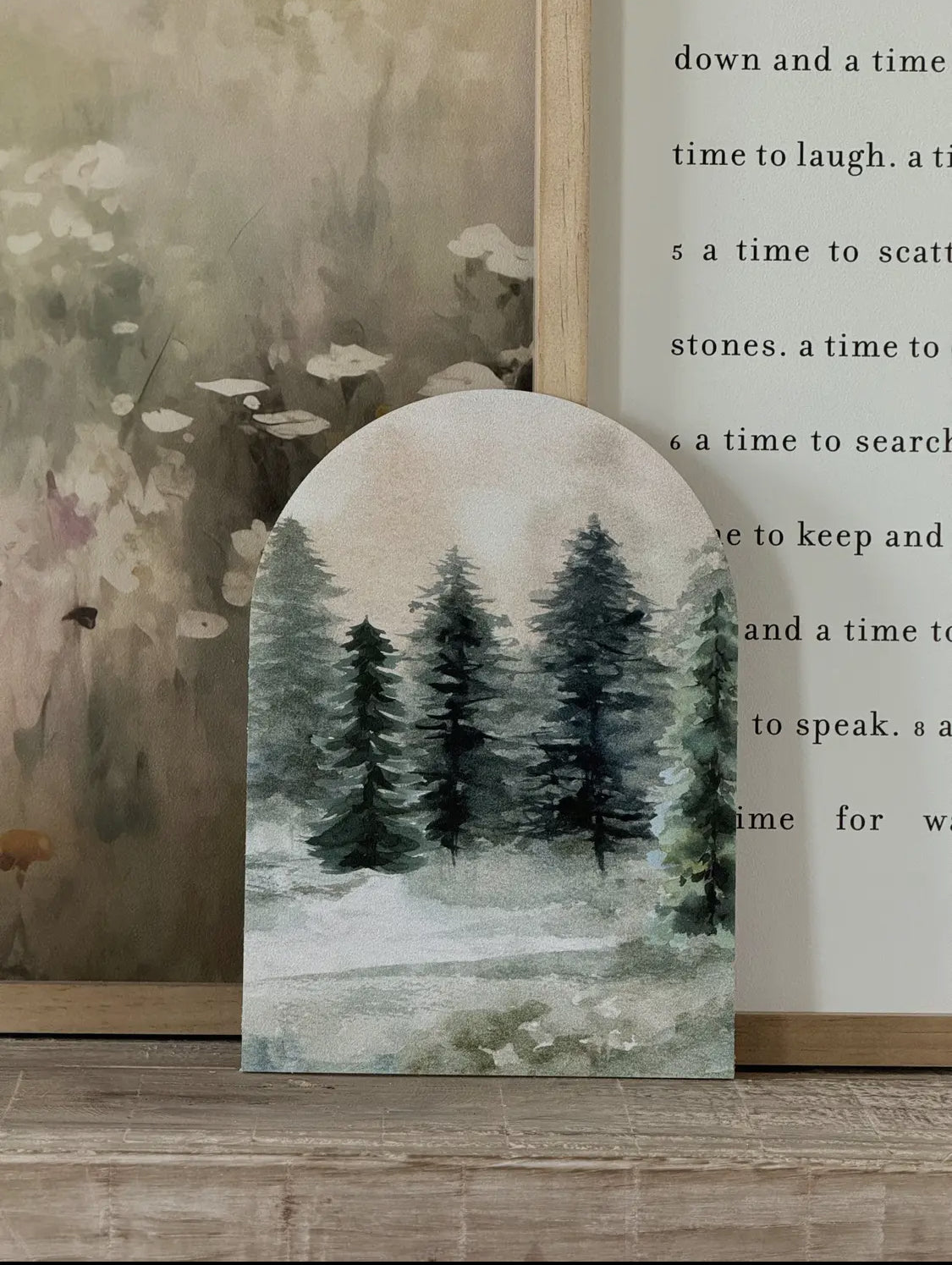 7”x10” Evergreens Portrait Arch Wood Print