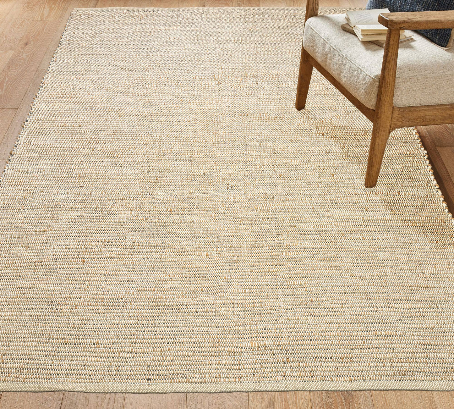 Jute Chindi Rug-Natural Jute-Greys, 5'x7'.