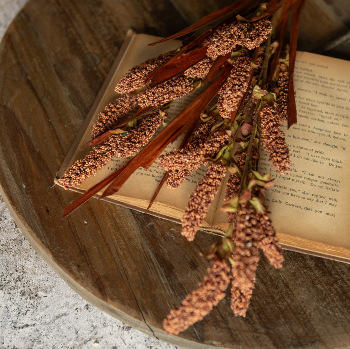 32” Rust Heather & Dried Grass Spray