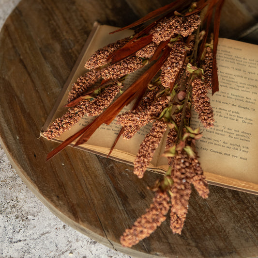 32” Rust Heather & Dried Grass Spray