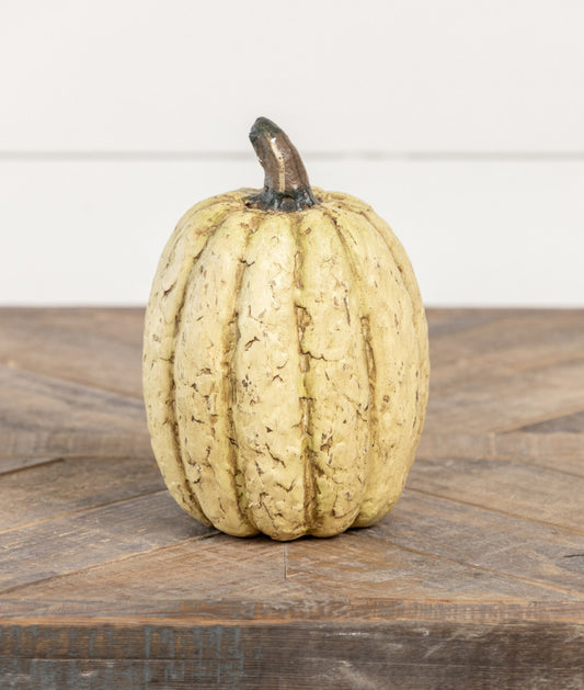 7.5” Cream Tall Pumpkin