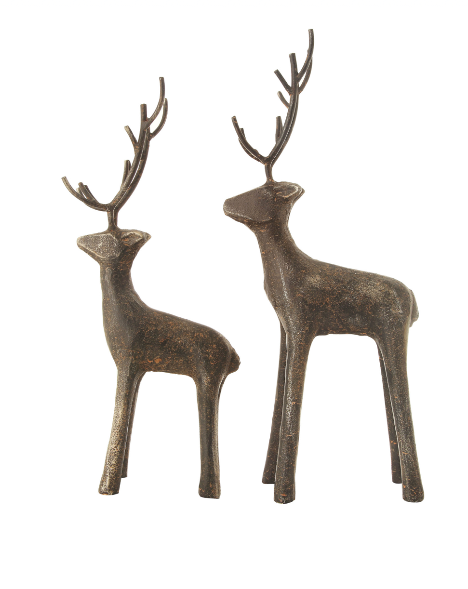 11-3/4”H Cast Iron Standing Deer